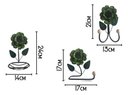 Ver imagem 2 de Kit 3 Peças para Banheiro com Flores em Ferro:verde