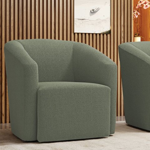 Poltrona Decorativa Orgânica Stella Max Bouclê Menta para Sala D03 - D'Rossi