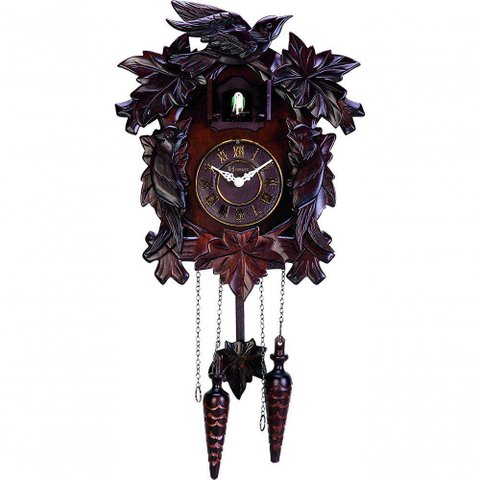 Relógio de Parede Pássaro Cuco Madeira Pendulo Herweg 5379