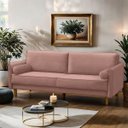Ver imagem 2 de Sofá Las Vegas 3 Lugares 205cm Veludo - Meu Estofado:rosê