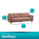 Ver imagem 3 de Sofá Las Vegas 3 Lugares 205cm Veludo - Meu Estofado:rosê