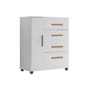 Ver imagem 5 de Guarda Roupa Casal Porto Com cômoda Lite 4 Gavetas 01 Porta Branco Brilho - Móveis Leão