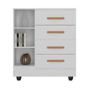 Ver imagem 6 de Guarda Roupa Casal Porto Com cômoda Lite 4 Gavetas 01 Porta Branco Brilho - Móveis Leão