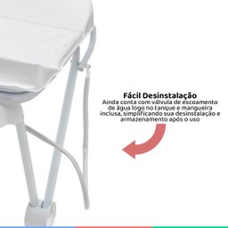 Kit Banheira Banho Bebê Galzerano Classic Branca 20L + Suporte com Trocador + Redutor + - 6