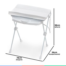 Kit Banheira Banho Bebê Galzerano Classic Branca 20L + Suporte com Trocador + Redutor + - 7