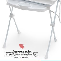 Kit Banheira Banho Bebê Galzerano Classic Branca 20L + Suporte com Trocador + Redutor + - 5