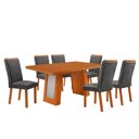Ver imagem 2 de Mesa de Jantar Carolina 180cm Tampo MDF Laminado Detalhe Base Off White Canto Copo com 4 Cadeiras Li