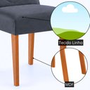 Ver imagem 3 de Mesa de Jantar Carolina 180cm Tampo MDF Laminado Detalhe Base Off White Canto Copo com 4 Cadeiras Li