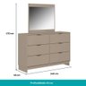 Cômoda 6 Gavetas com Espelho Quarto 1160 Carraro Avelã - 3