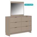 Ver imagem 2 de Cômoda 6 Gavetas com Espelho Quarto 1160 Carraro Avelã