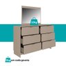 Cômoda 6 Gavetas com Espelho Quarto 1160 Carraro Avelã - 4