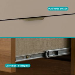 Cômoda 6 Gavetas com Espelho Quarto 1160 Carraro Avelã - 8