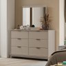 Cômoda 6 Gavetas com Espelho Quarto 1160 Carraro Avelã - 1