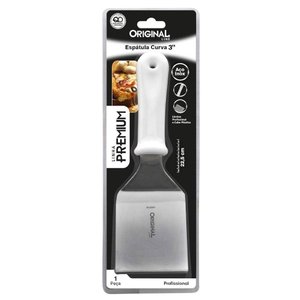 Espátula Curva - Premium Aço Inox Espatula Cozinha Lanche Chapeiro Chapa Hamburguer Cortar - Panami