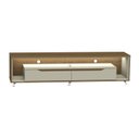Ver imagem 3 de Rack Contemporâneo para TV até 65 Polegadas com LED MDF 175cm Rodízios Loop Cedro/Off White