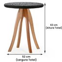 Ver imagem 6 de Mesa De Apoio Esfera Ozki 62 Cm Madeira Eucalipto Cedro Corda Plana Preto