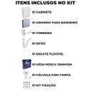Ver imagem 3 de Gabinete 2 Portas Suspenso Para Banheiro Com Lavatório + Armário + Torneira + Engate + Veda Rosca