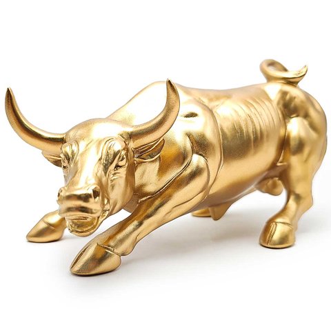 Estátua Touro Wall Street Decoração Investidor Bolsa Valores Enfeite Casa Escritório Resina Estatuet