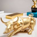 Ver imagem 5 de Estátua Touro Wall Street Decoração Investidor Bolsa Valores Enfeite Casa Escritório Resina Estatuet