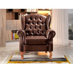Poltrona Imperador Chesterfield Capitonê Bergere Provençal - Couríssimo Café - 2