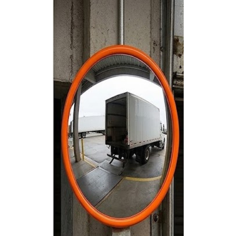 Espelho Convexo 45cm para Estacionamento Garagem Portaria:Laranja