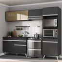 Ver imagem 3 de Armário de Cozinha Compacta 252cm Veneza Multimóveis V3692 Preto/Branco