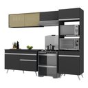 Ver imagem 1 de Armário de Cozinha Compacta 252cm Veneza Multimóveis V3692 Preto/Branco