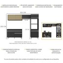 Ver imagem 4 de Armário de Cozinha Compacta 252cm Veneza Multimóveis V3692 Preto/Branco