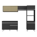 Ver imagem 7 de Armário de Cozinha Compacta 252cm Veneza Multimóveis V3692 Preto/Branco