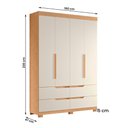Ver imagem 4 de Guarda Roupa Doble Quarto com 4 Portas e 4 Gavetas Freijo/off White