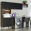 Ver imagem 1 de Kit Área de Serviço Lavanderia 235cm Rustic/preto Gourmet Madesa Rustic/preto