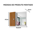 Ver imagem 3 de Espelheira Suspensa para Banheiro com Design Moderno Genova - Branco/Ripado