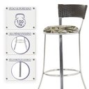 Ver imagem 4 de Jogo de Mesa Bistrô com Tampo de Vidro Redondo 4 Banquetas em Alumínio e Fibra Sintética Argila