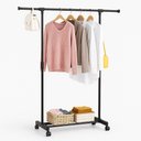 Ver imagem 5 de Cabideiro Arara Organizador Roupas Rodinhas Guarda Roupa