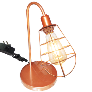 Abajur de Quarto Luminária Industrial Aramado Lampshape Cobr