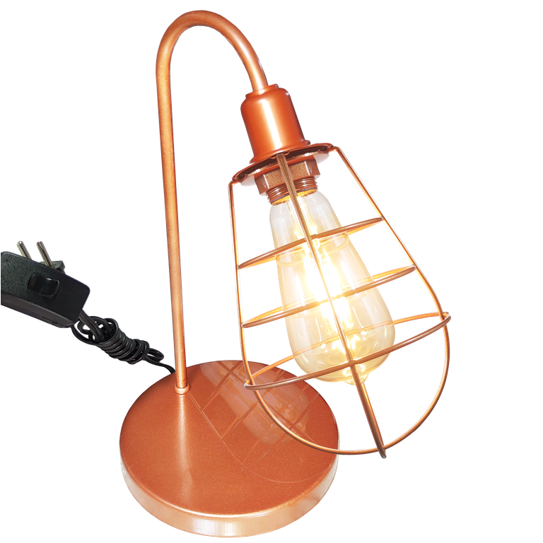 Abajur de Quarto Luminária Industrial Aramado Lampshape Cobr
