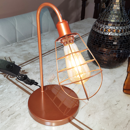 Abajur de Quarto Luminária Industrial Aramado Lampshape Cobr - 3