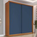 Ver imagem 1 de Guarda Roupa 2 Portas de Correr e 2 Gavetas Porto Freijo/azul - Politorno