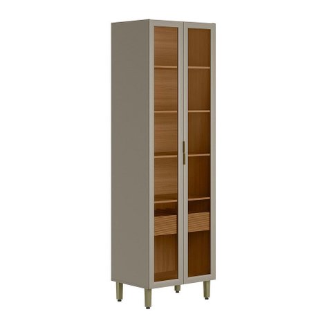 Cristaleira 2 Portas 1 Gaveta e Led Allure Linea Brasil