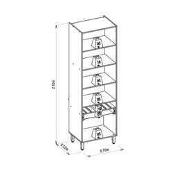 Cristaleira 2 Portas 1 Gaveta e Led Allure Linea Brasil - 8