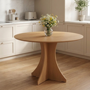Ver imagem 1 de Mesa de Jantar Redonda Elisa 4 Lugares 90x90 Base em X em Mdf - Nature