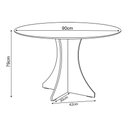Ver imagem 4 de Mesa de Jantar Redonda Elisa 4 Lugares 90x90 Base em X em Mdf - Nature