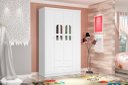 Ver imagem 1 de Roupeiro / Armário Cat Modelo Infantil 4 Portas com Detalhes em Acrílico + 2 Gavetas com Pintura Uv