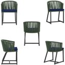 Ver imagem 5 de Mesa com 4 Cadeiras de Jantar Roma 100cm e Noronha em Aluminío Preto Corda Nautica Estofado 10 Trama