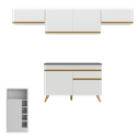 Ver imagem 6 de Armário de Cozinha Modulado com Bancada Veneza Multimóveis Mp2212 Branco/dourado