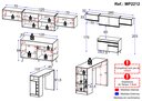 Ver imagem 3 de Armário de Cozinha Modulado com Bancada Veneza Multimóveis Mp2212 Branco/dourado
