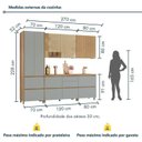 Ver imagem 3 de Cozinha Rainha 5 Peças 8 Portas 100% MDF Verde/Nature