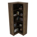Ver imagem 1 de Estante de Canto Para Escritório E Home Office 4 Prateleiras Brandon 171x68cm T01 Nogal - Lyam