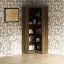 Ver imagem 2 de Estante de Canto Para Escritório E Home Office 4 Prateleiras Brandon 171x68cm T01 Nogal - Lyam