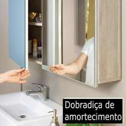 Espelheira para Banheiro 2 Portas 3 Prateleiras - 6
